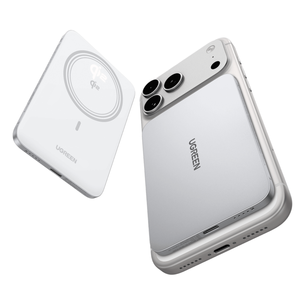 Power Bank Magnético Inalámbrico / 5000 mAh / 20W USB-C PD3.0 + 15W Carga Inalámbrica / Compatible MagSafe y Qi / Diseño Ultrafino 8.6 mm (0.3 in) / Carga Simultánea Cable + Inalámbrica / Baterí