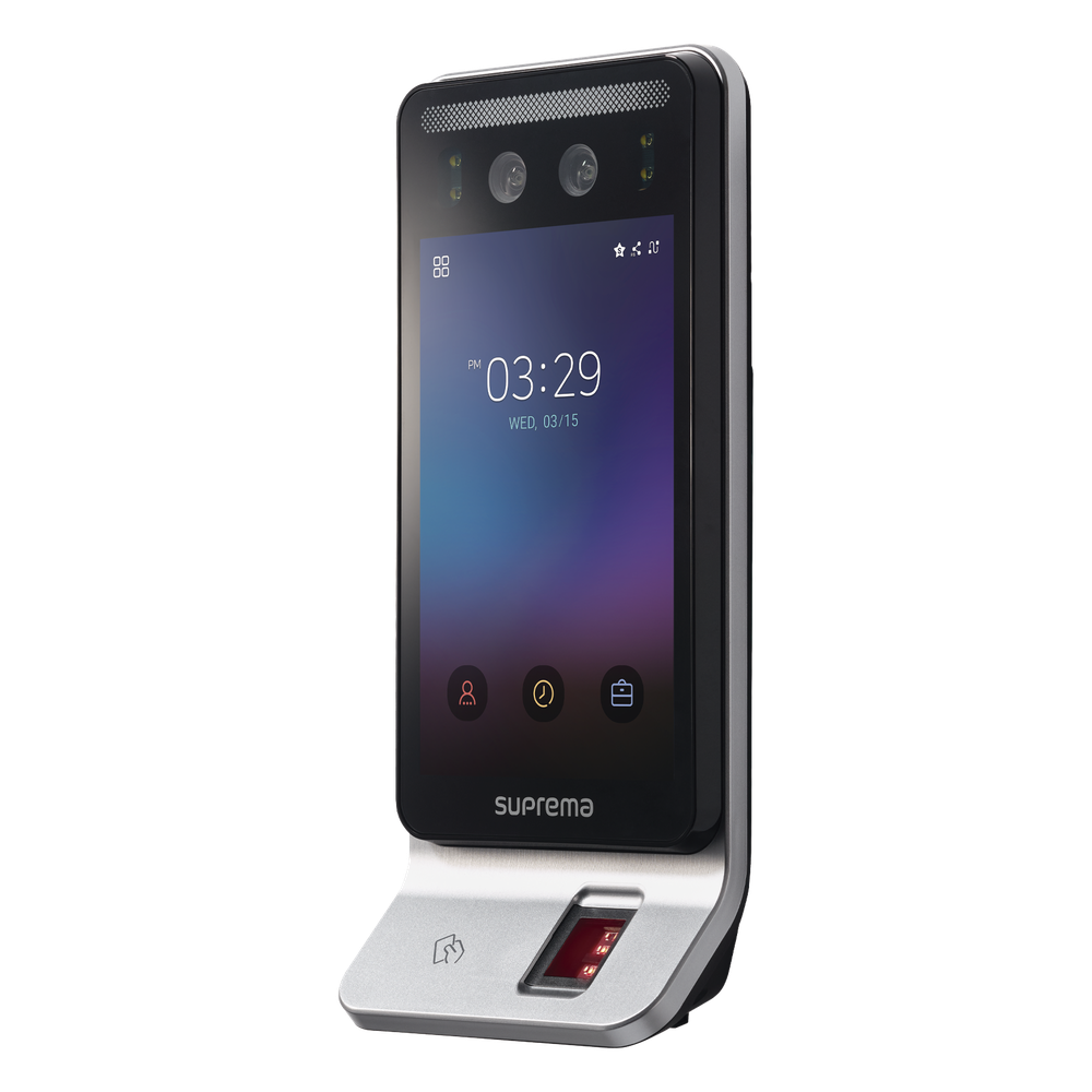 Lector Multi-tecnologia con detector de cubrebocas- Reconocimiento Facial, Huella, Tarjeta Móvil y lector de RFID(125kHz EM & 13.56 Mhz MIFARE) Compatible con BioStar2, Uso para Control de Acceso y Asistencia