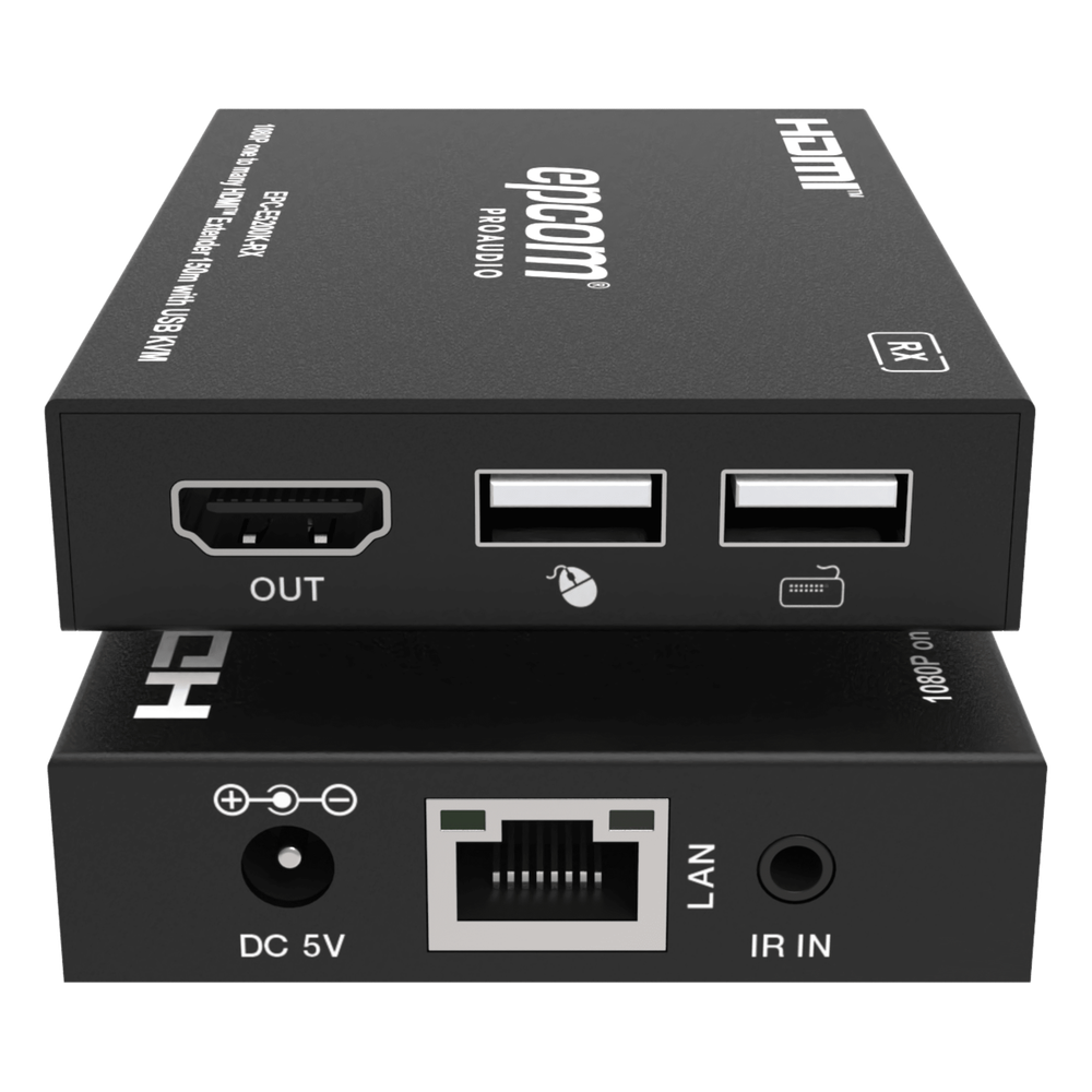 Extensor HDMI con KVM | Sobre IP | Transmisión hasta 150m | Cat5e/6 | HDCP 1.4 | 1080p | Control IR | Compatible con Switch 1G