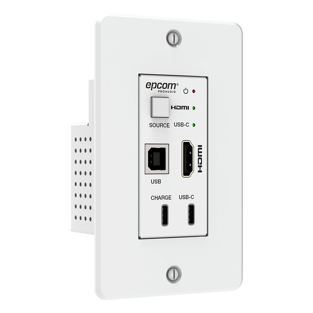 Kit Extensor HDBaseT | 4K@60Hz | 100m Cat6/6a/7 | Placa de Pared USB-C/HDMI | KVM y PoE