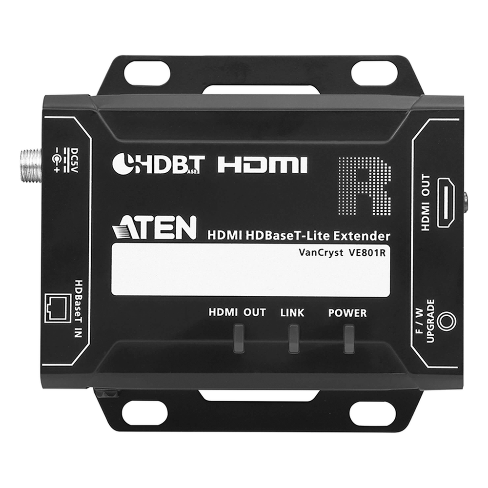 Receptor HDMI HDBaseT-Lite | Hasta 4K a 40 m (Cat 5e/6) / 40 m (Cat 6a/ATEN 2L-2910 Cat6); 1080 p a 60 m (Cat 5e/6) / 70 m (Cat 6a/ATEN 2L-2910 Cat6) | HDBaseT Clase B