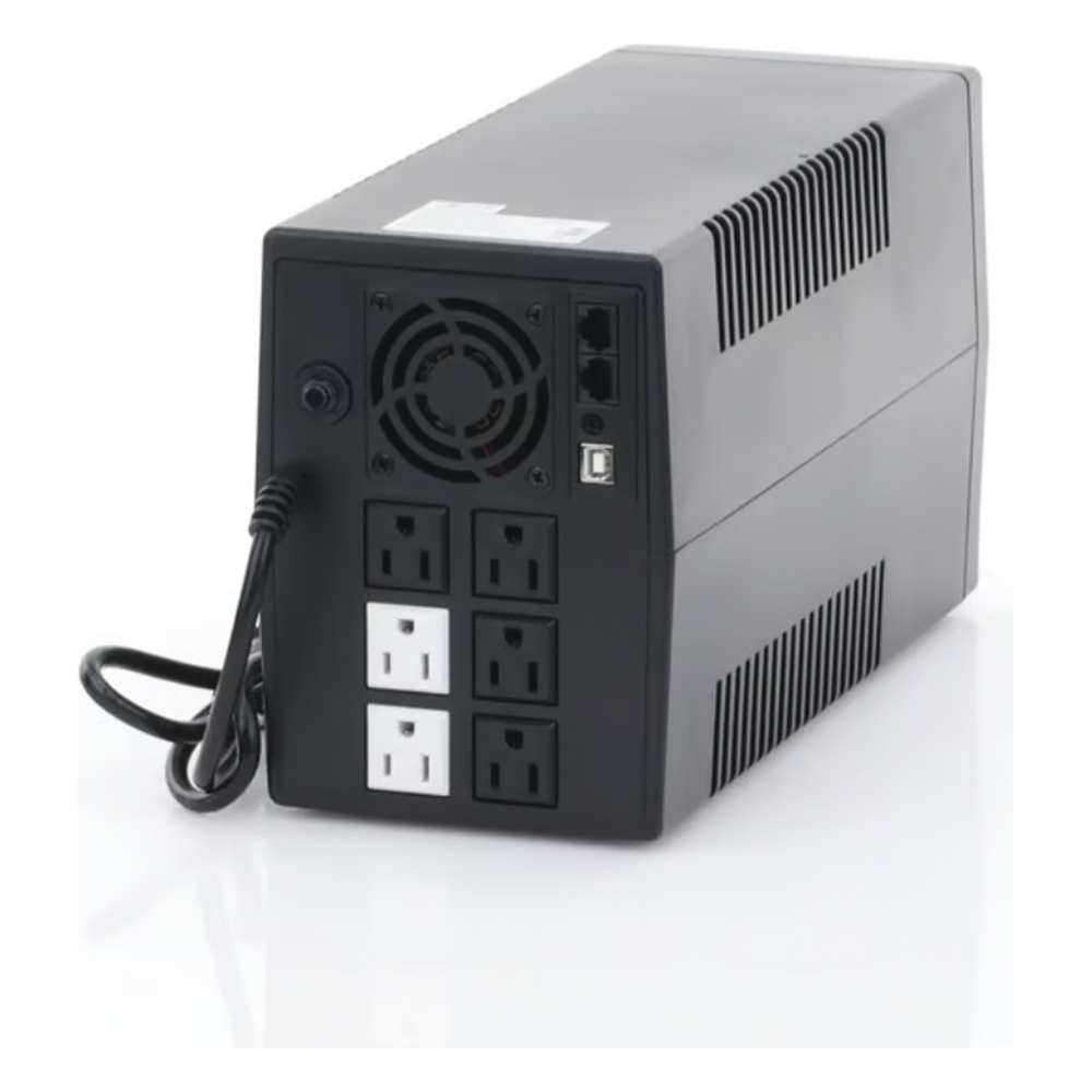 UPS de 1500VA/900W / Protección contra Descarga, Sobretensión y Picos Transitorios / Entrada y Salida 120 Vca/ Clavija NEMA 5-15P / 6 Tomas NEMA 5-15R