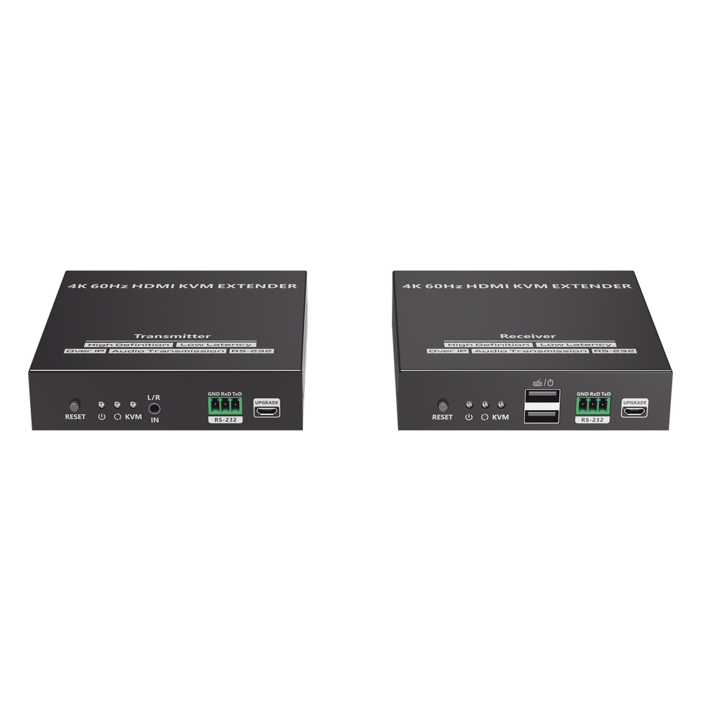 Kit Extensor KVM (HDMI y USB) hasta 120 metros | Transmite el Video y Controla tu DVR vía USB a distancia | Soporta resolución 4K @60Hz | Cat 6, 6a y 7 | Salida Loop en el Tx para visualización local