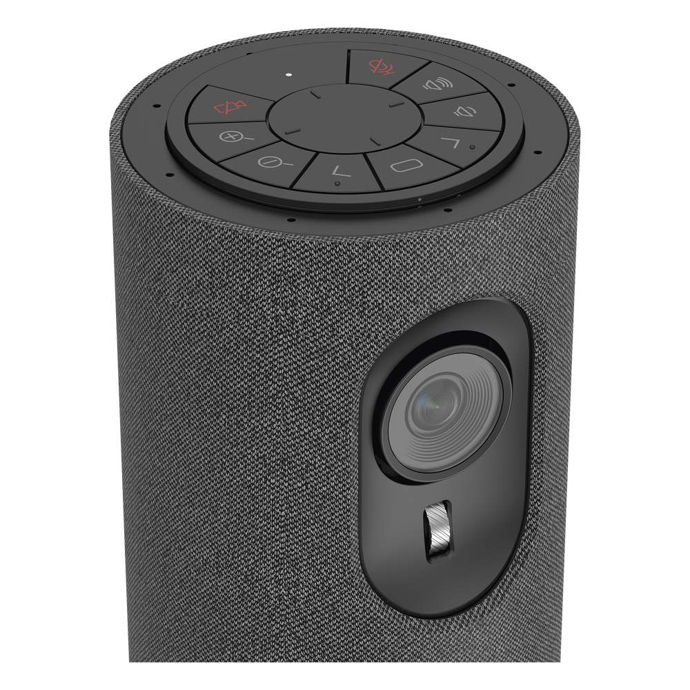 Cámara de Videoconferencia Portátil / Resolución de 2 Megapixel (Full HD) / 4 Micrófonos / Altavoz 5 W / Conexión USB / Control Remoto / Plug and Play / Movimiento PTZ
