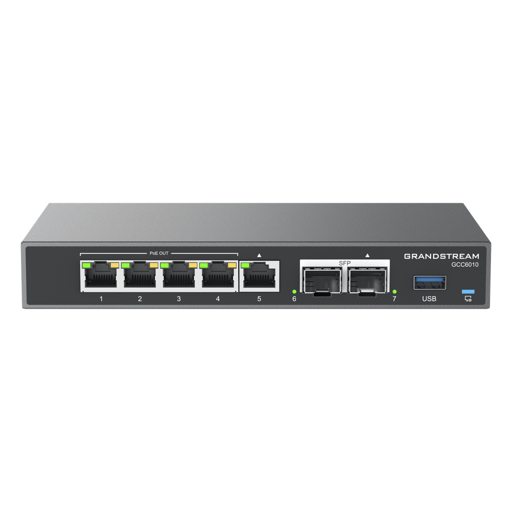 4 en 1: Firewall Nueva Generación, Router, IP PBX (24 usuarios / 8 llamadas), Switch Gigabit de 5 Puertos (4 PoE) y 2 Puertos SFP 2.5 Gigabit / Todos los puertos son configurables WAN/LAN, máximo 3 x WAN