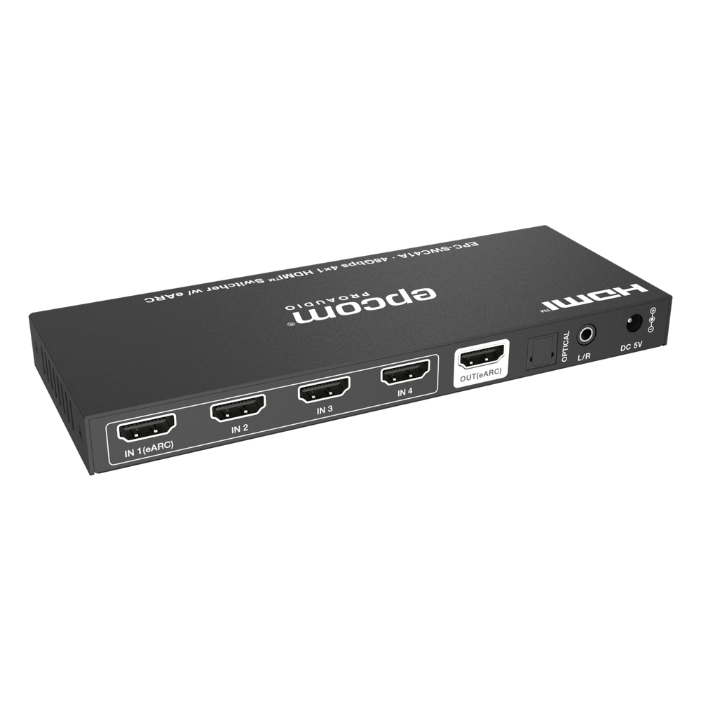 Switch HDMI 4x1 | 8K@60Hz 4:2:0 | 48 Gbps | ARC/eARC | Extracción de Audio | Gestión EDID | Control CEC