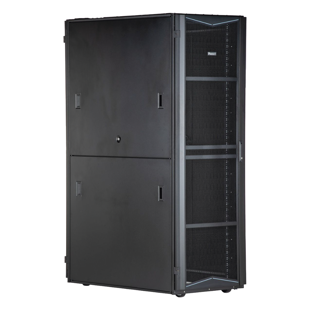 Gabinete FlexFusion para Centros de Datos, 45 UR, 700 mm de Ancho, 1070 mm de Profundidad, Sin Paneles Laterales, Fabricado en Acero, Color Negro