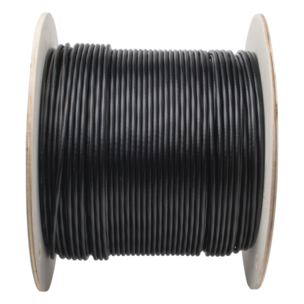 Bobina de Cable UTP de 4 Pares, PanNet, Para Exterior con Gel, Cat6 (23 AWG), Industrial para Climas Extremos, Color Negro, 305 Metros (1000 Pies)