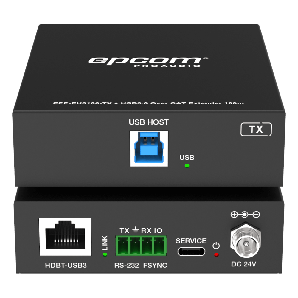 Extensor USB 3.0 | Hasta 100 m por CAT6a | PoC Bidireccional 24 Vcc | RS-232 | 4x USB-A