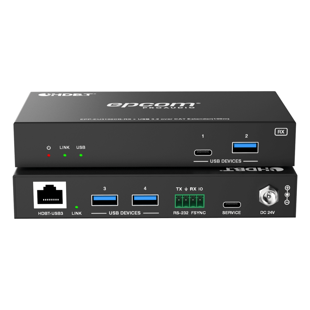 Extensor USB 3.2 Gen 1 | 100 m | Cable CAT6a | Velocidad 5 Gbps | Puertos USB-C y USB-A | PoC Bidireccional 24V | Compatible Con Dispositivos USB Variados