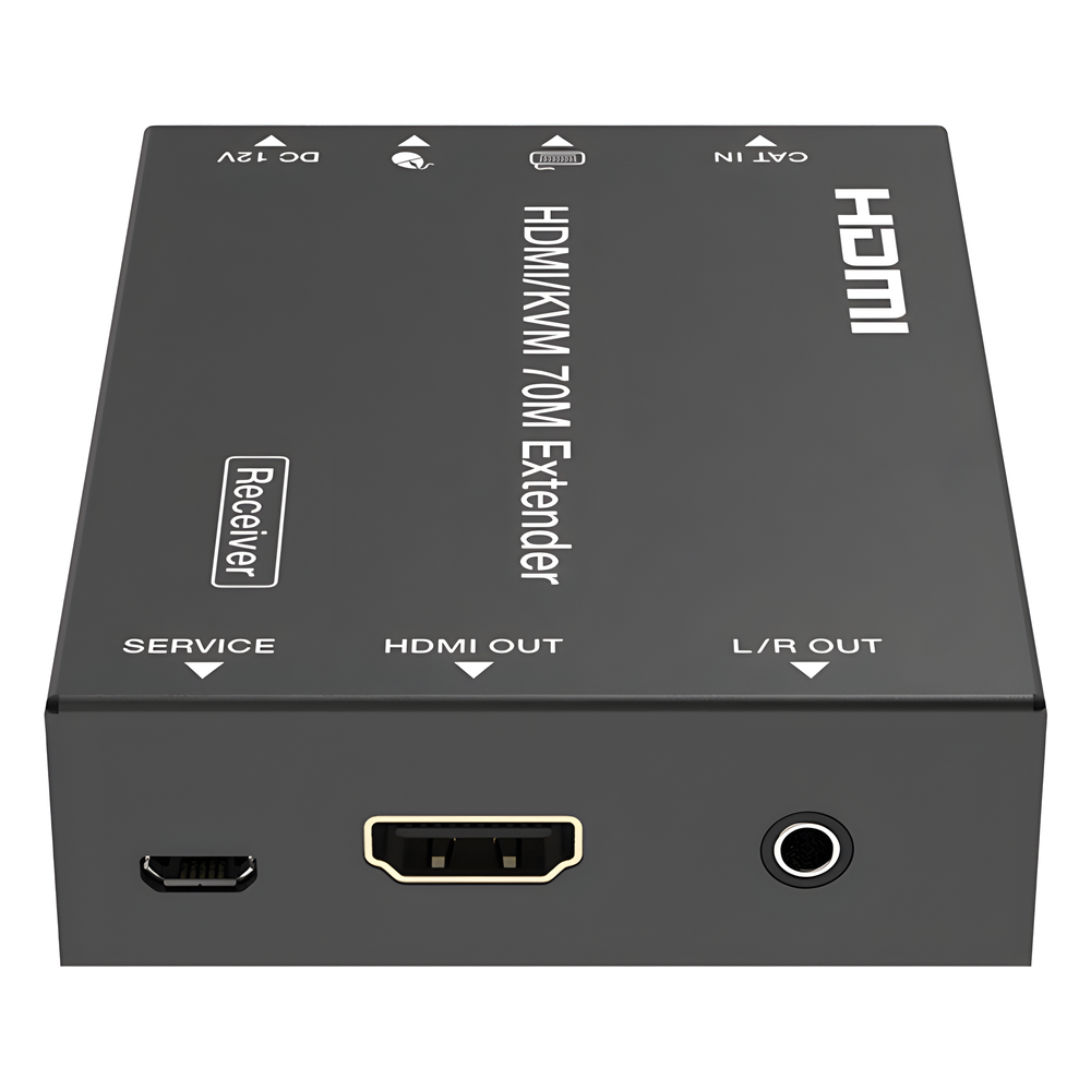 Kit Extensor HDMI con KVM | 70m | 4K2K@60Hz | 4:4:4 | HDMI2.0b y HDCP 2.2 | Salida de Audio 3.5mm | Admite PoC | Admite USB 1.1