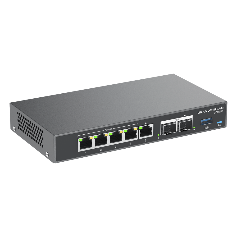 4 en 1: Firewall Nueva Generación, Router, IP PBX (24 usuarios / 8 llamadas), Switch Gigabit de 5 Puertos (4 PoE) y 2 Puertos SFP 2.5 Gigabit / Todos los puertos son configurables WAN/LAN, máximo 3 x WAN
