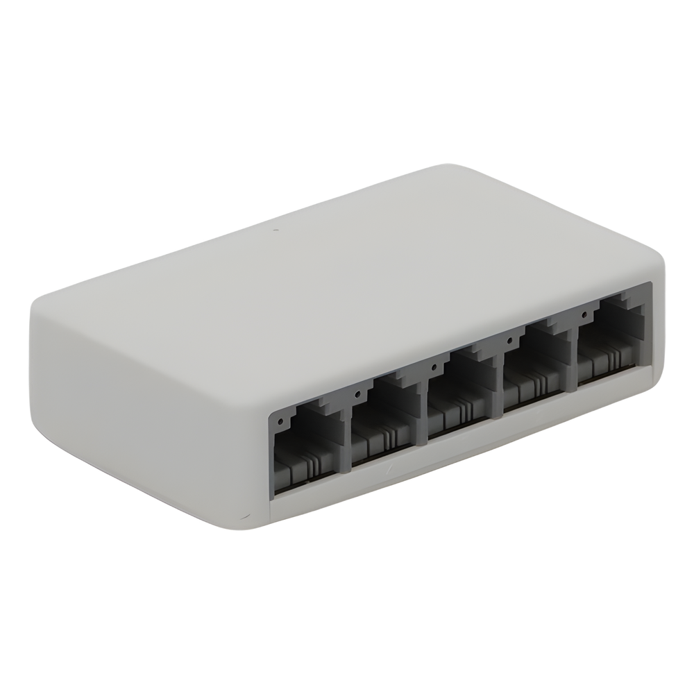 Switch NO Administrable / Para escritorio / 5 puertos 10/100 Mbps / Diseño Compacto / Plug and Play