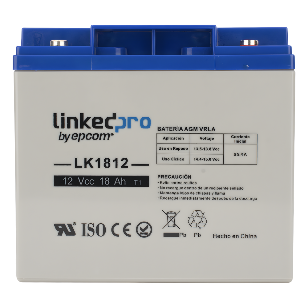 Batería de respaldo 12 V | 18 Ah | AGM | Especial para Seguridad Electrónica | UPS | Sistemas de Emergencia | Vida útil 5 años | Terminales M5