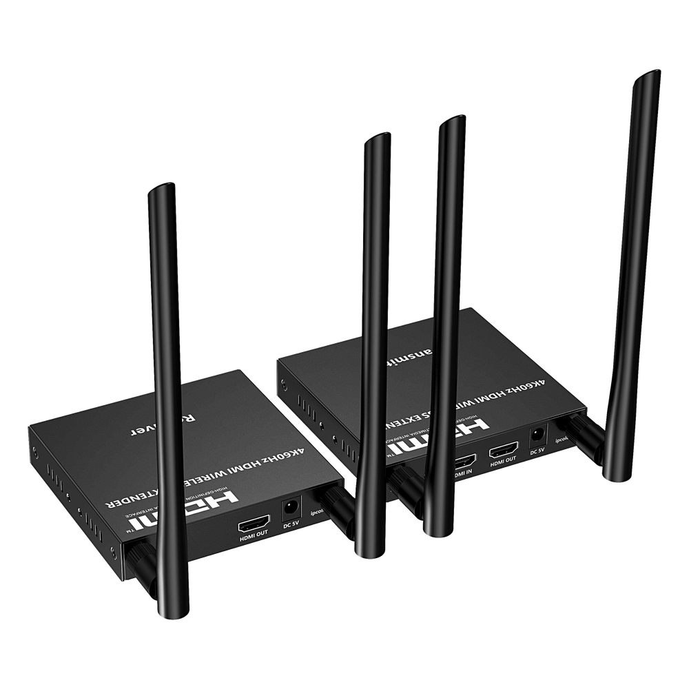 Kit Extensor Inalámbrico HDMI | 4K@60Hz 4096x2160 | Tecnología ipcolor STREAM | Banda 5G 5.18-5.24 GHz | Distancia 50 m | Conexión de Hasta 1 a 4