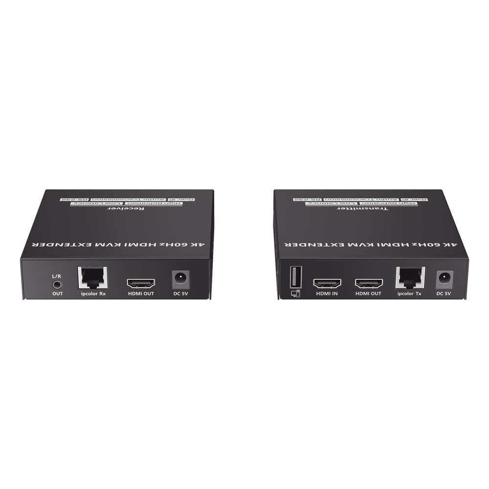 Kit Extensor KVM (HDMI y USB) hasta 120 metros | Transmite el Video y Controla tu DVR vía USB a distancia | Soporta resolución 4K @60Hz | Cat 6, 6a y 7 | Salida Loop en el Tx para visualización local