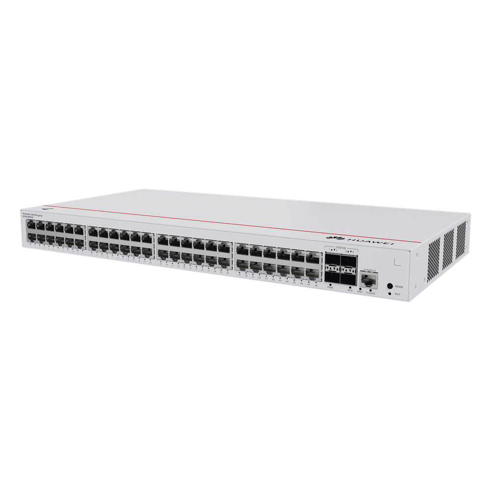 Switch de Distribución/Core Gigabit Administrable Capa 3 / 48 puertos 10/100/1000 Mbps / 4 Puertos 10GE SFP+ Uplink / ERPS / Rutas Estáticas / iStack / Administración Nube Gratis