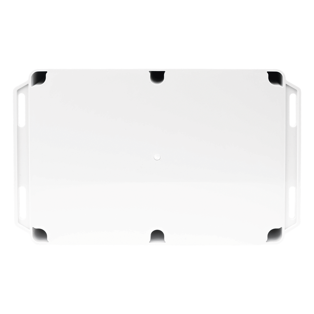 Gabinete Plástico para Exterior (IP65) de 160 x 220 x 100 mm Cierre por Tornillos Metálicos. Tiene Orejas para instalación a muro.