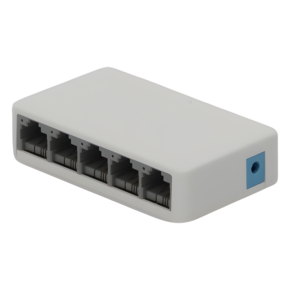 Switch NO Administrable / Para escritorio / 5 puertos 10/100 Mbps / Diseño Compacto / Plug and Play