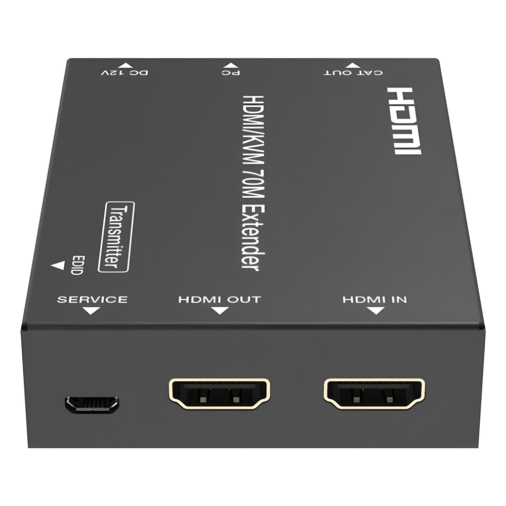 Kit Extensor HDMI con KVM | 70m | 4K2K@60Hz | 4:4:4 | HDMI2.0b y HDCP 2.2 | Salida de Audio 3.5mm | Admite PoC | Admite USB 1.1