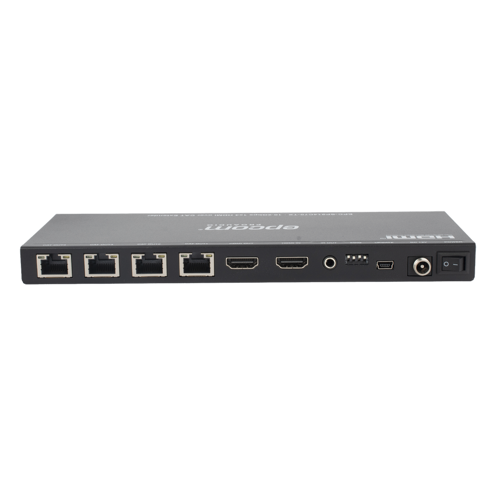 Splitter HDMI 1x4 | Extensor HDMI | 4K@30Hz 40m | 1080p@60Hz 70m | Función PoC | 4:4:4