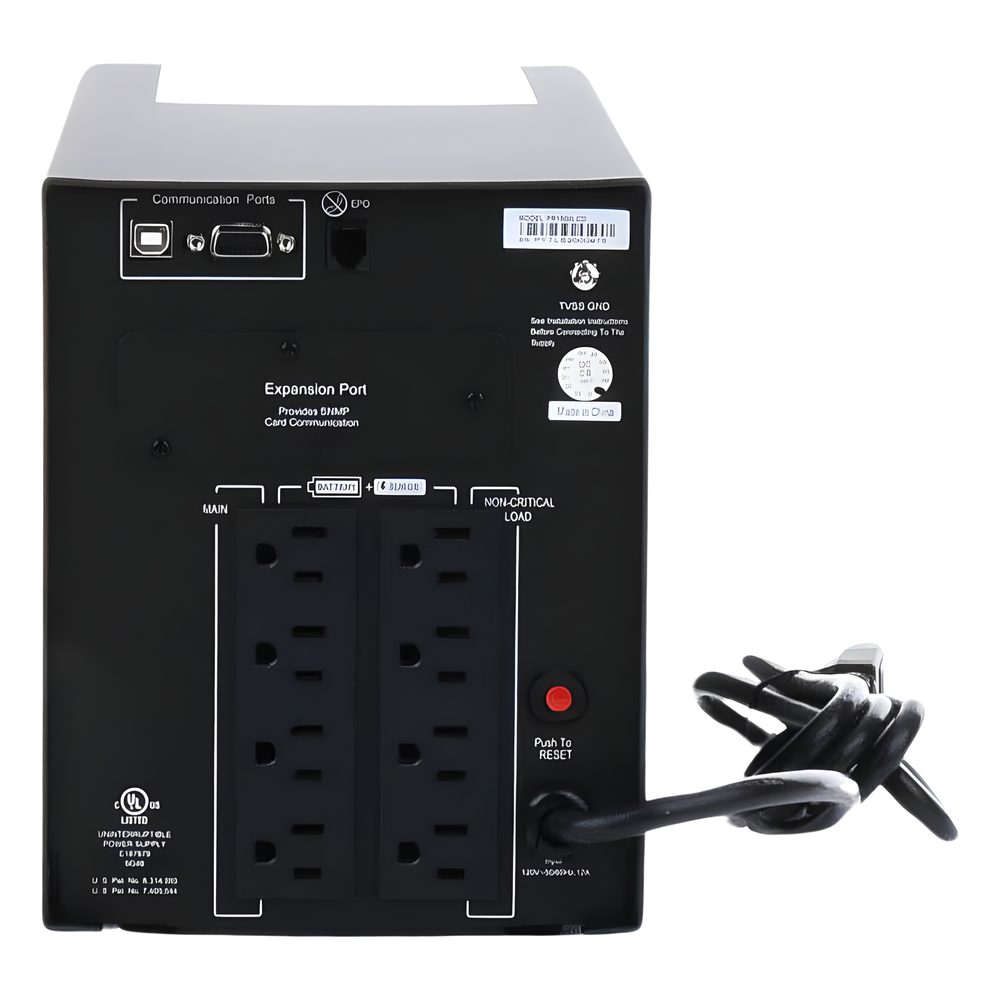 UPS de 1500 VA/1500 W, Topología Línea Interactiva, Entrada 120 Vca NEMA 5-15P, Onda Senoidal Pura, Mini Torre, Con 8 Tomas NEMA 5-15R