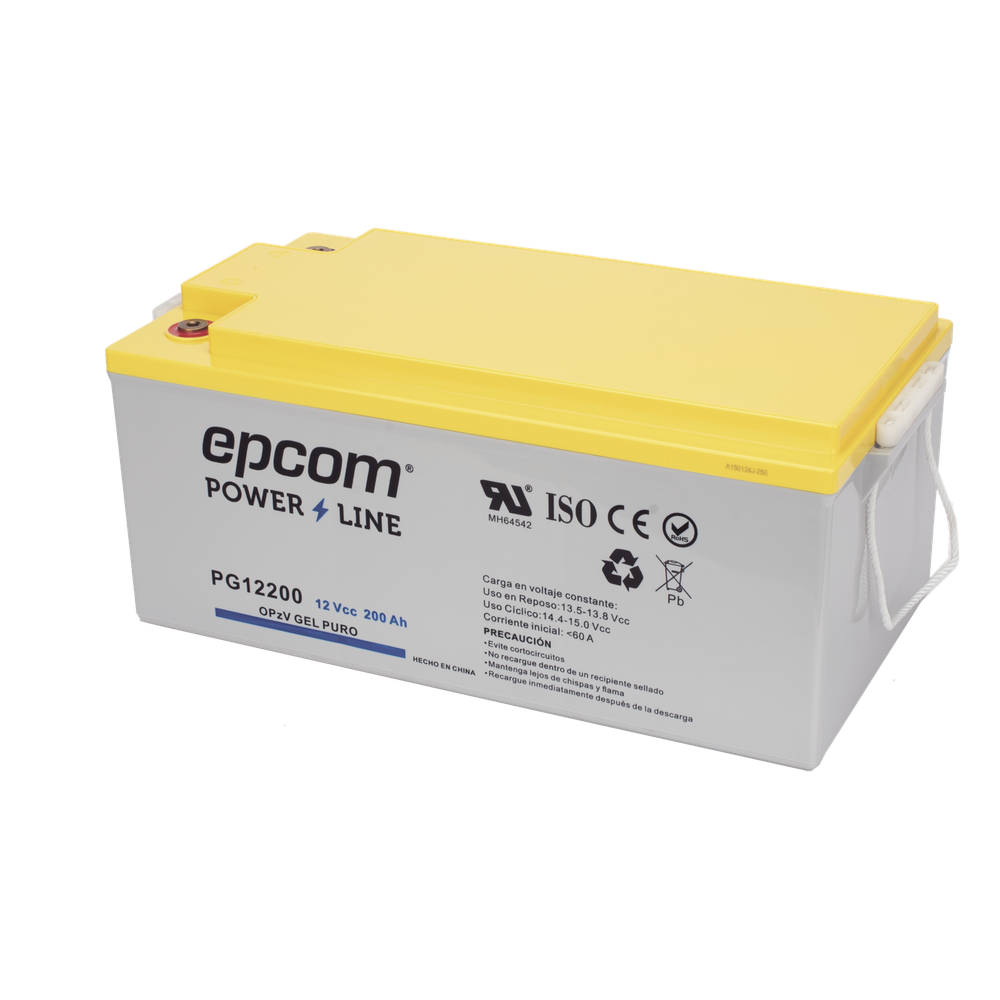 Batería GEL Puro OPzV Ciclo Profundo / 12 Vcc / 200 Ah / Aplicaciones Fotovoltaicas y de Respaldo