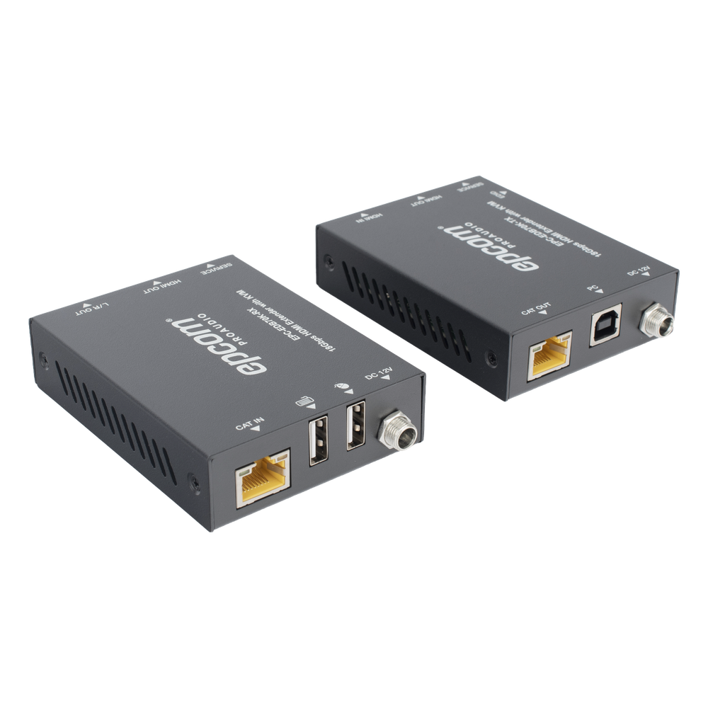 Kit Extensor HDMI con KVM | 70m | 4K2K@60Hz | 4:4:4 | HDMI2.0b y HDCP 2.2 | Salida de Audio 3.5mm | Admite PoC | Admite USB 1.1