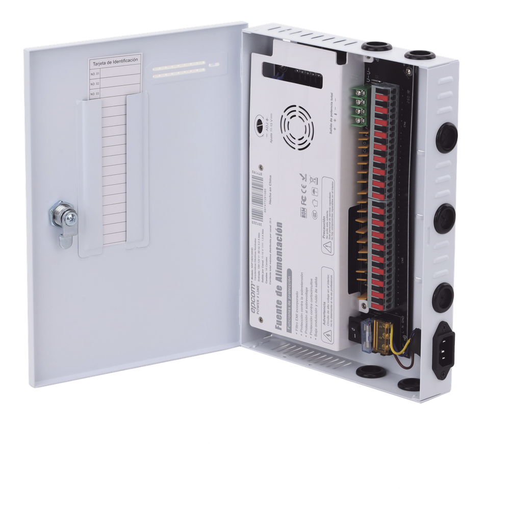 Fuente | 11-15 V | 18 canales | 20 A | Compatible con cámaras 4k | Alta tecnología en seguridad | Doble ventilador | Hasta 1.8 Amperes por Salida | Filtro de ruido por canal | Diseño de alta gama.