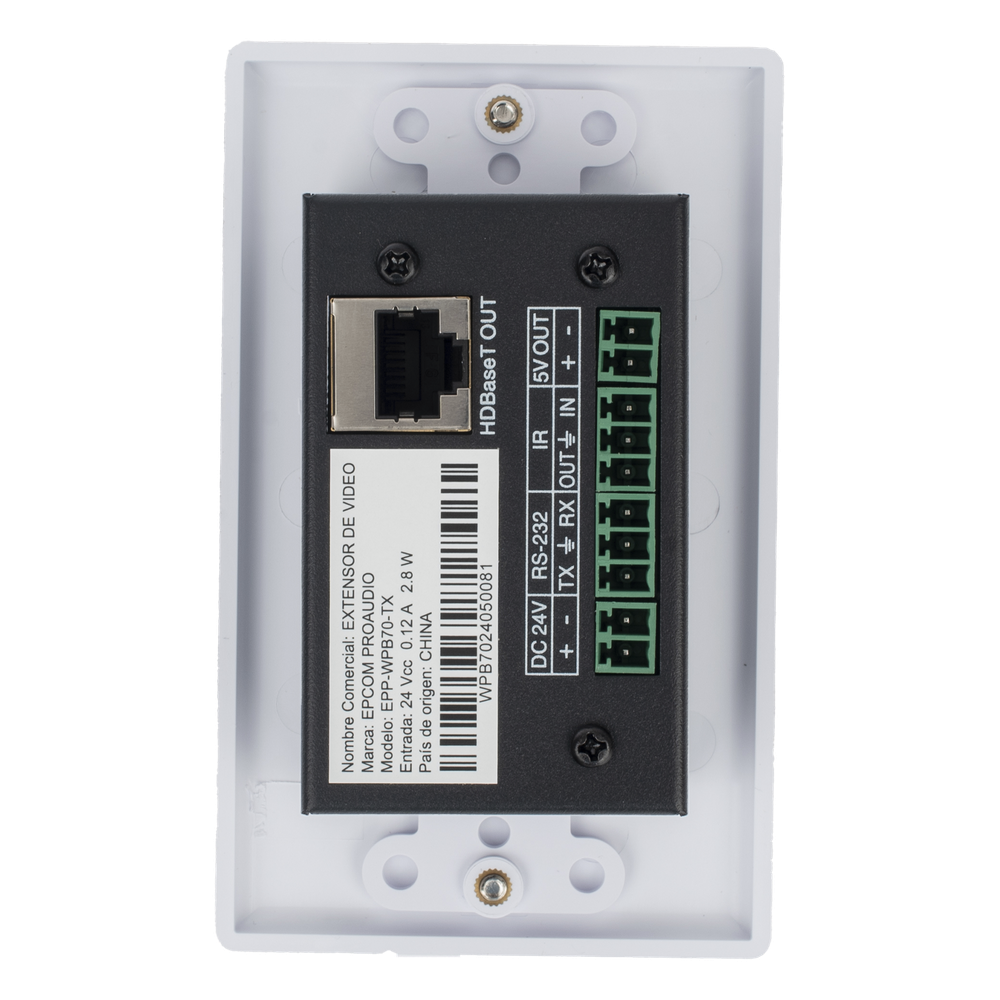 Kit Extensor HDBaseT | 4K2K@60Hz 40m | 1080p 70m | Función PoC | IR Bidireccional | RS-232 |