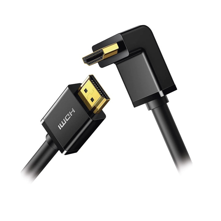 Cable HDMI 2.0 en Angulo de 90° / 3 m / 4K@60Hz / HDR / 3D / HEC (Canal Ethernet HDMI)