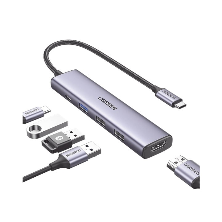 HUB USB-C (Docking Revodok) 5 en 1 | 1 USB-A 3.0 (5Gbps) | 2 USB-A 2.0 (5Gbps) | HDMI 2.0 4K