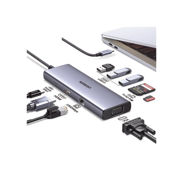 HUB USB-C (Docking Station) 9 en 1 | 3 USB-A 3.0 | USB-C PD Carga 100W | HDMI 4K