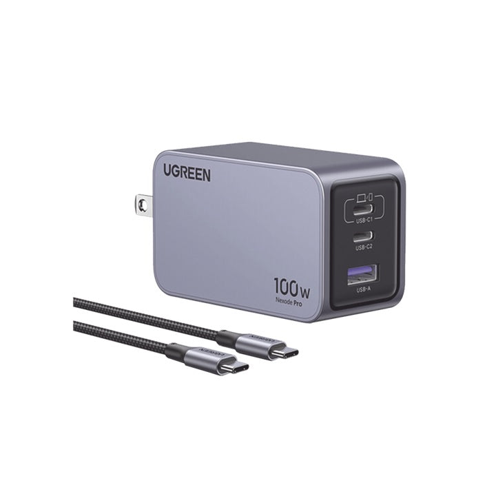 Cargador de 100W serie Nexode Pro | 3 Puertos de Carga Rápida | 2 USB-C | 1 USB-A