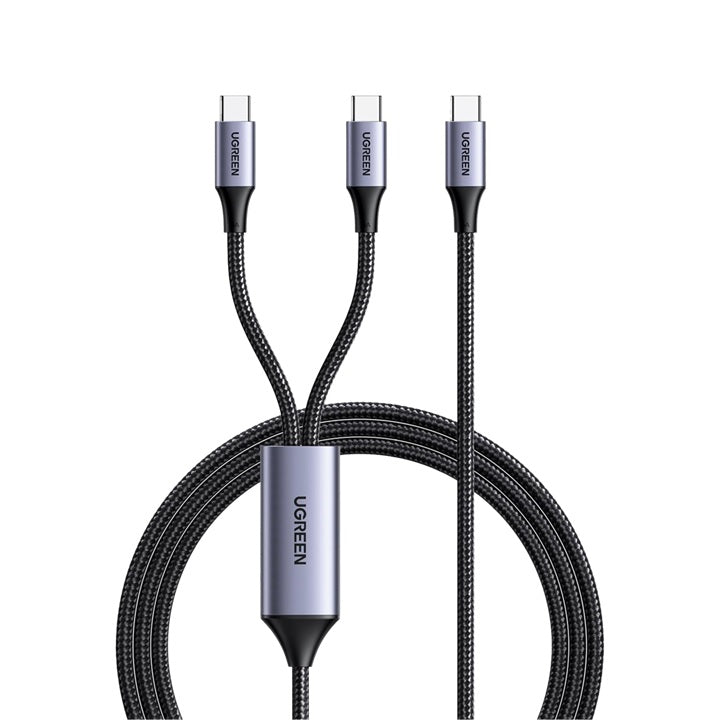 Cable USB-C a Y (USB-C &amp; USB-C) | 1.5 Metros | Carga Rápida de hasta 100W