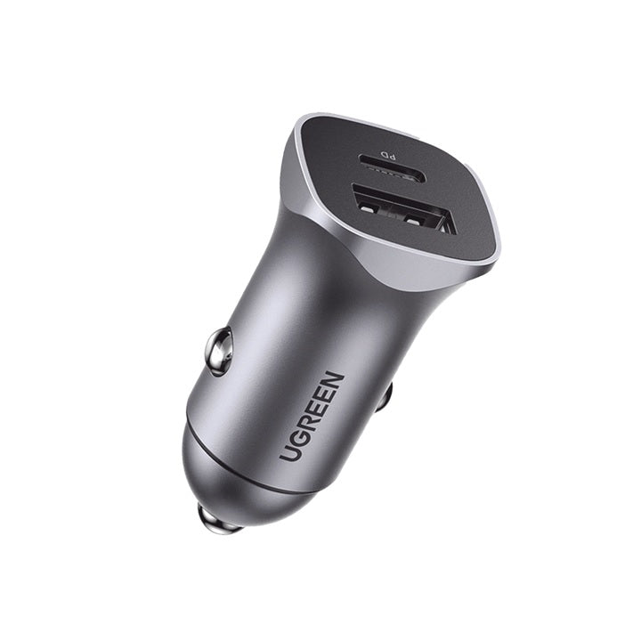 Cargador de Auto 30W | 2 Puertos USB-A y USB-C | Carga Rápida