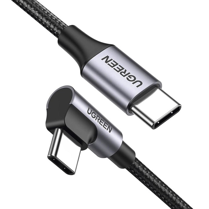 Cable USB-C a USB-C | 1 Metro | Conector con Ángulo Recto de 90° | Carga Rápida de hasta 60W