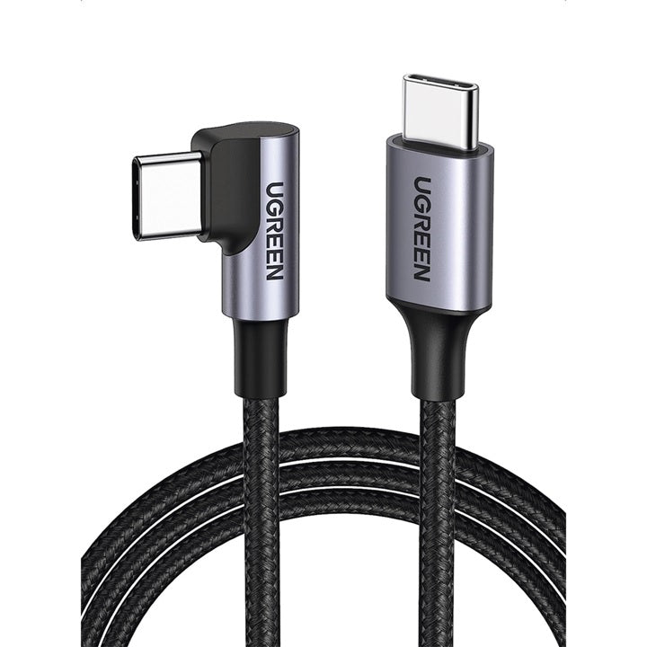 Cable USB-C a USB-C | 2 Metros | Conector con Ángulo Recto de 90° | Carga Rápida de hasta 60W