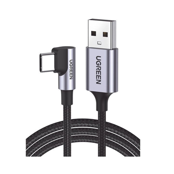 Cable USB-A a USB-C | 1 Metro | Conector con Ángulo Recto de 90° | Carga Rápida de hasta 60W