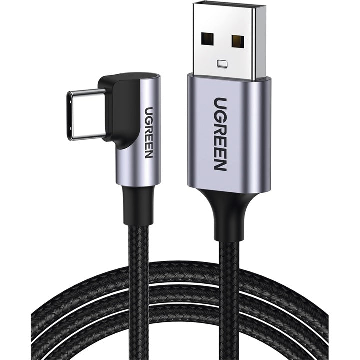 Cable USB-A a USB-C | 2 Metros | Conector con Ángulo Recto de 90° | Carga Rápida de hasta 60W