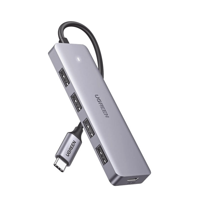 HUB USB-C 3.0 4 EN 1 | 4 Puertos USB-A (5Gbps) | Carcasa ABS + PC | Soporta OTG | Luz Indicadora LED