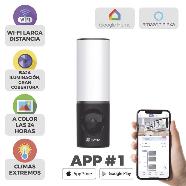 Cámara IP 4 Megapíxel / Wi-Fi / Lampara Integrada / Audio de dos vías / Imágen Nocturna a Color