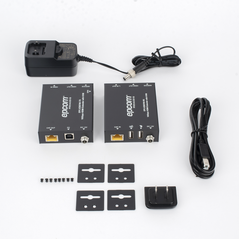 Kit Extensor HDMI con KVM | 70m | 4K2K@60Hz | 4:4:4 |  HDMI2.0b y HDCP 2.2 | Salida de Audio 3.5mm | Admite PoC | Admite USB 1.1