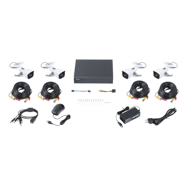 KIT TurboHD 1080p / DVR 4 canales / 4 Cámaras Bala de Metal / H.265+