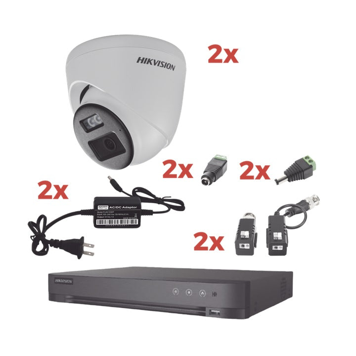 Kit Cámaras Audio Bidireccional TurboHD 1080p / DVR 4 Canales / 2 Cámaras Eyeball