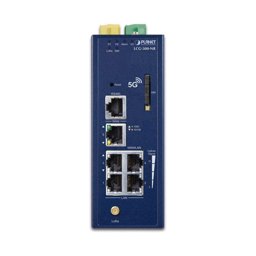 (LoRa) Gateway Industrial LoRaWAN Celular 5G NR Con  5 Puertos 10/100/1000T