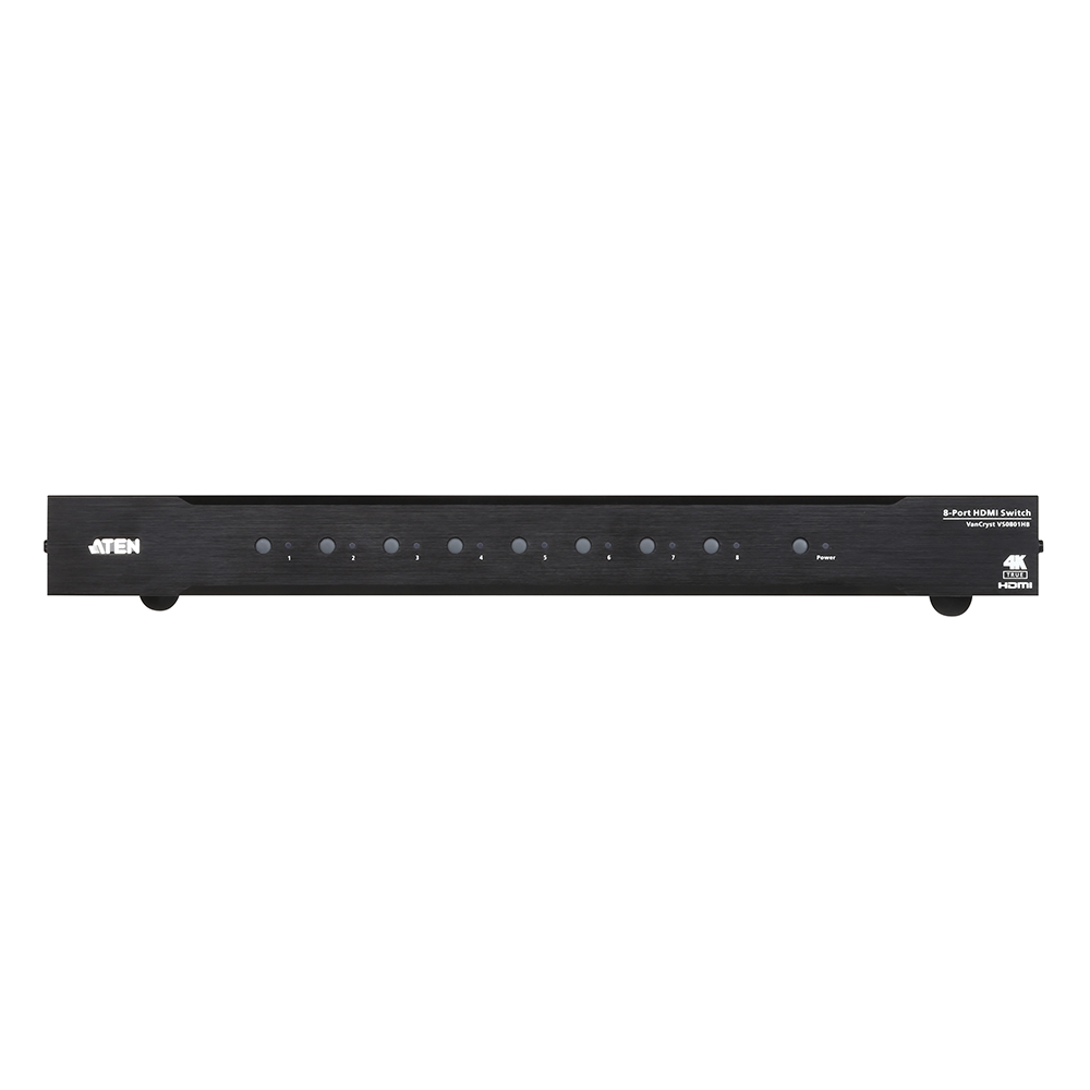 Switch HDMI | 8 Entradas x 1 Salida | Resolución True 4K 4:4:4 | Control RS-232 e IR | HDCP 2.2 | HDR10+ | Plug & Play