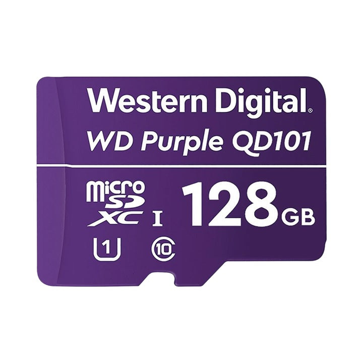 Memoria microSD de 128 GB PURPLE, Especializada Para Videovigilancia, 10 VECES MAYOR DURACIÓN