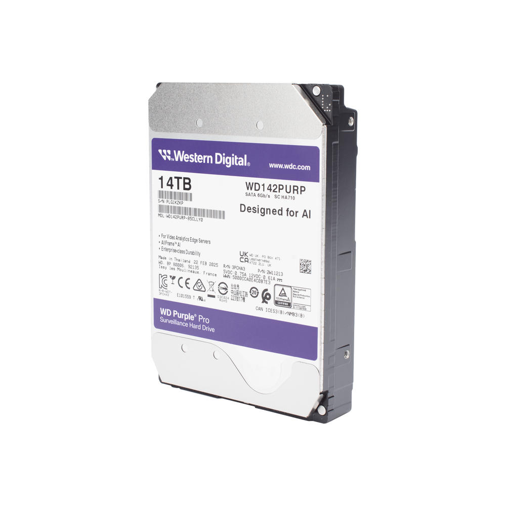 Disco duro WD de 14TB / 7200RPM / Optimizado para soluciones de video inteligente