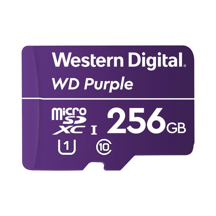 Memoria microSD de 256 GB PURPLE, Especializada Para Videovigilancia, 10 VECES MAYOR DURACIÓN